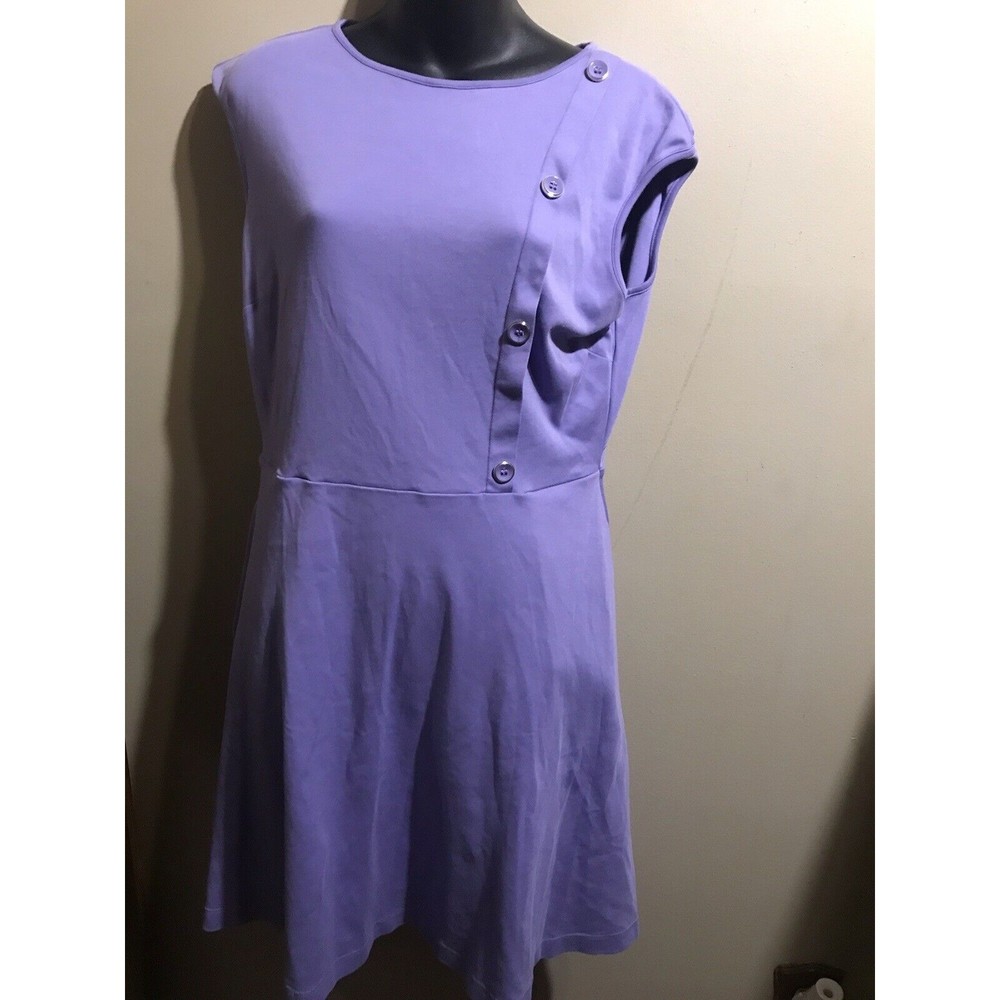 NY & COMPANY LILAC Side Button DRESS Size L